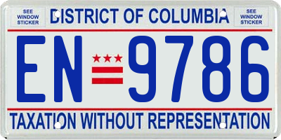 DC license plate EN9786