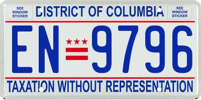 DC license plate EN9796