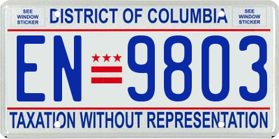 DC license plate EN9803