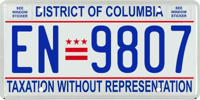 DC license plate EN9807