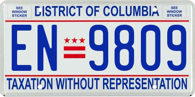 DC license plate EN9809