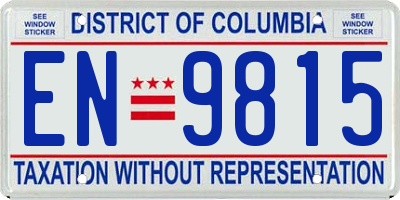 DC license plate EN9815