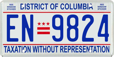 DC license plate EN9824