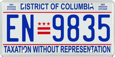 DC license plate EN9835