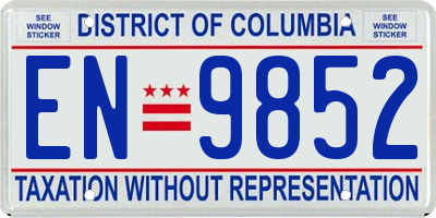 DC license plate EN9852