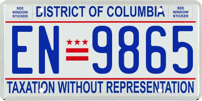 DC license plate EN9865