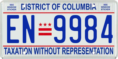 DC license plate EN9984