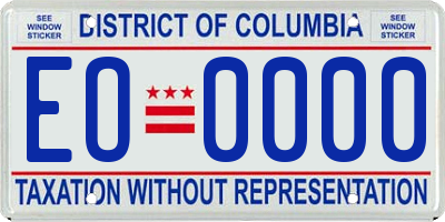 DC license plate EO0000