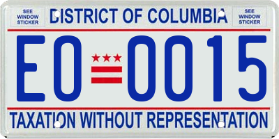 DC license plate EO0015