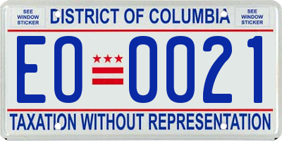 DC license plate EO0021