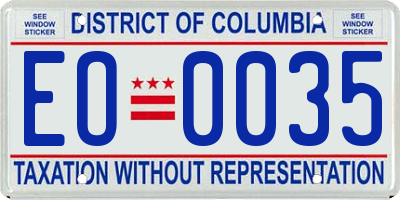 DC license plate EO0035