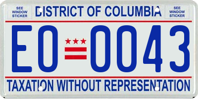 DC license plate EO0043