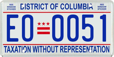 DC license plate EO0051