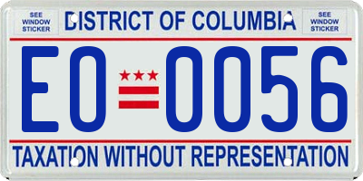 DC license plate EO0056