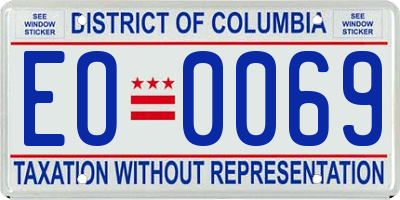 DC license plate EO0069