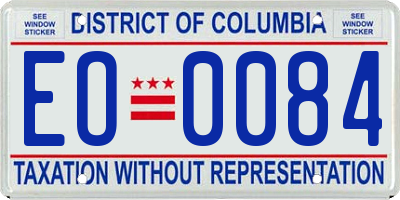 DC license plate EO0084