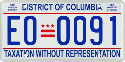 DC license plate EO0091