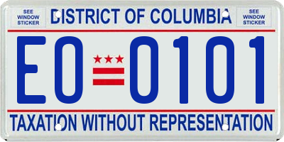DC license plate EO0101