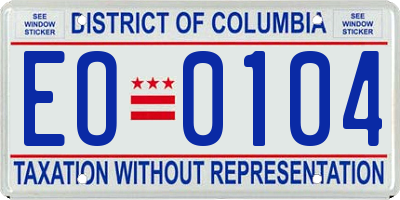 DC license plate EO0104