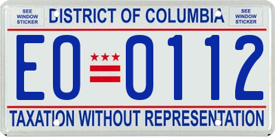 DC license plate EO0112