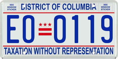 DC license plate EO0119
