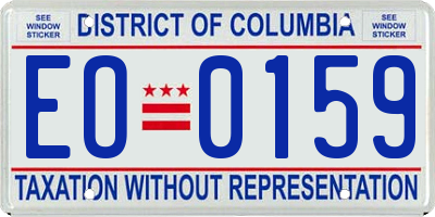 DC license plate EO0159