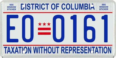 DC license plate EO0161