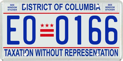 DC license plate EO0166