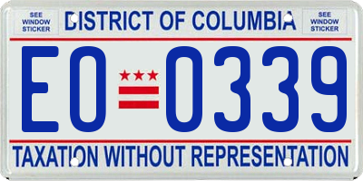 DC license plate EO0339