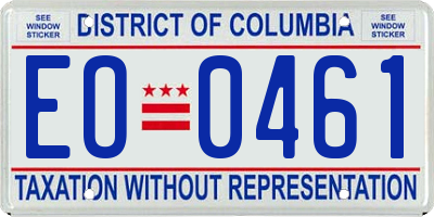 DC license plate EO0461
