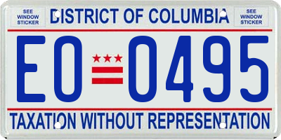 DC license plate EO0495