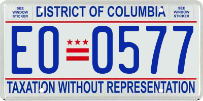 DC license plate EO0577