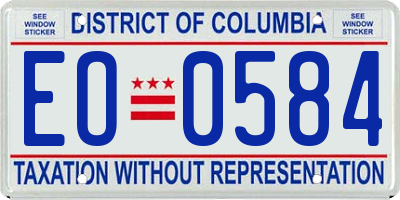 DC license plate EO0584