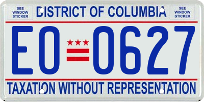 DC license plate EO0627