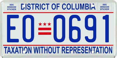 DC license plate EO0691