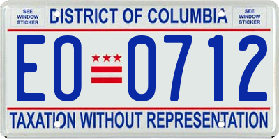 DC license plate EO0712