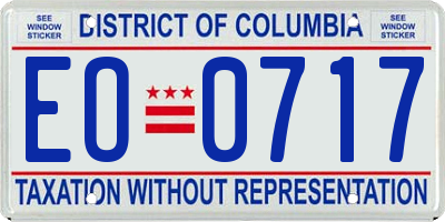 DC license plate EO0717