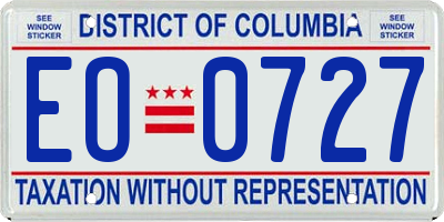 DC license plate EO0727