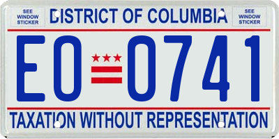 DC license plate EO0741