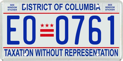 DC license plate EO0761