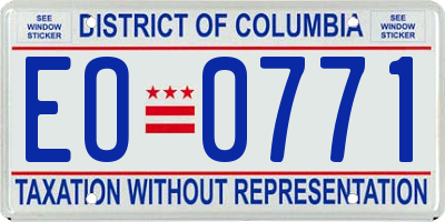 DC license plate EO0771