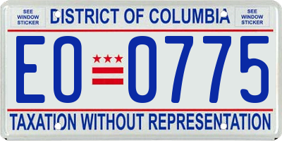 DC license plate EO0775