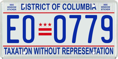 DC license plate EO0779