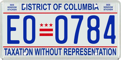 DC license plate EO0784