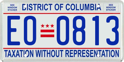 DC license plate EO0813