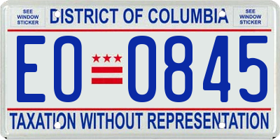 DC license plate EO0845