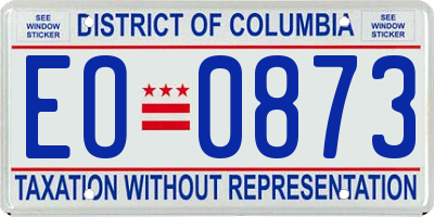 DC license plate EO0873