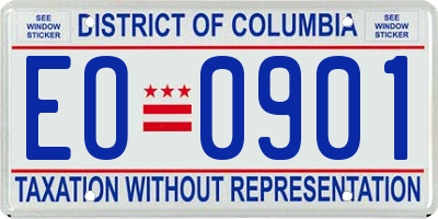 DC license plate EO0901