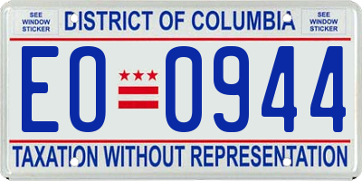 DC license plate EO0944