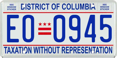 DC license plate EO0945